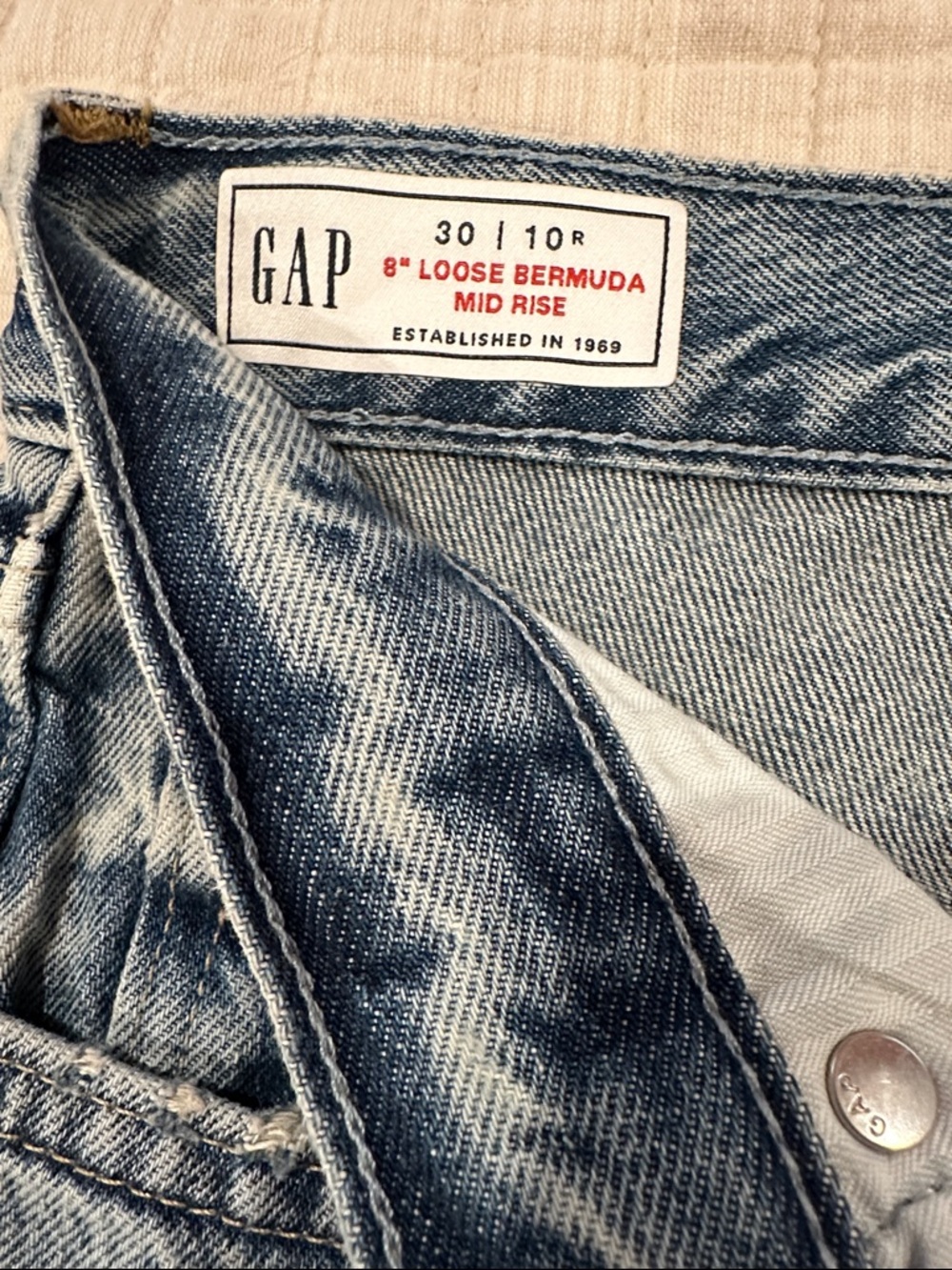 Loose Mid Rise Bermuda Denim Short - Picture 3 of 6